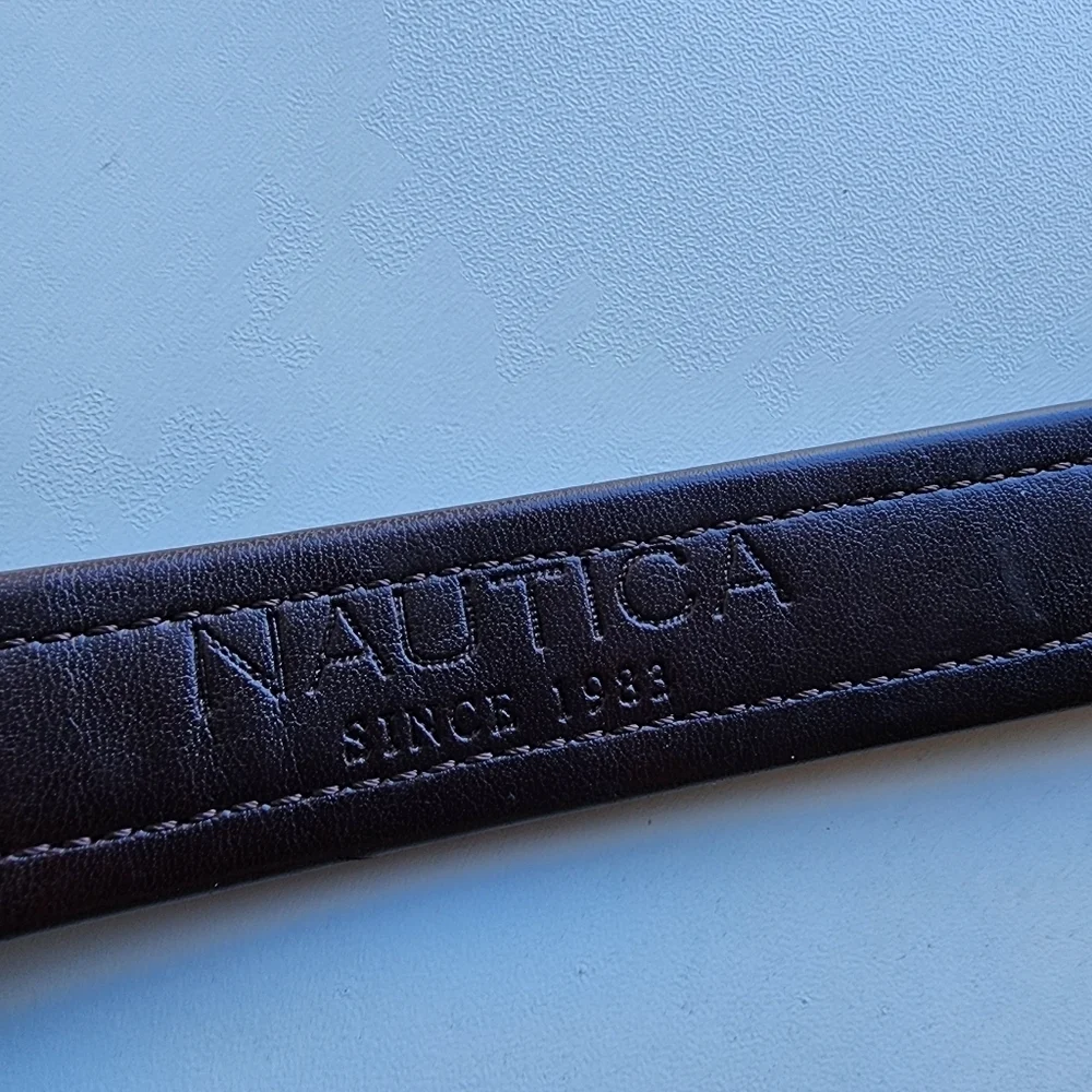 Nautica Boys Classic Clean Minimalist Leather Kids Belt Dark Brown 24/ 30